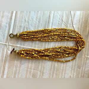 Vintage anthropology, layered gold necklace